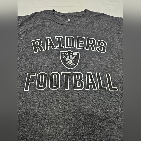 Raiders Football Fanatics Large Heather Gray Short Sleeve T-shirt - Picture 2 of 6